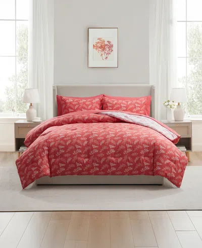 Nestl Luxury Soft Botanical Design 7-pc. Comforter Set, King In Pink