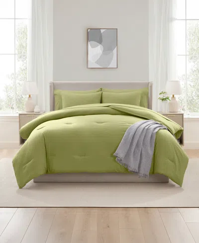 Nestl Luxury Soft Modern Design 7-pc. Comforter Set, Full In Green
