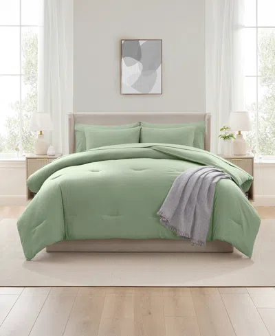 Nestl Luxury Soft Modern Design 7-pc. Comforter Set, Full In Green