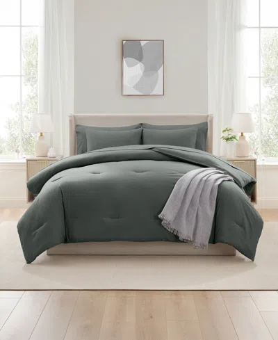 Nestl Luxury Soft Modern Design 7-pc. Comforter Set, Queen In Green