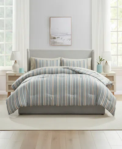 Nestl Luxury Soft Modern Striped Design 7-pc. Comforter Set, King In White