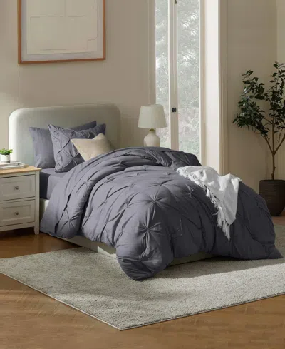 Nestl Luxury Soft Pinch Pleat 5-pc. Comforter Set, Twin In Gray