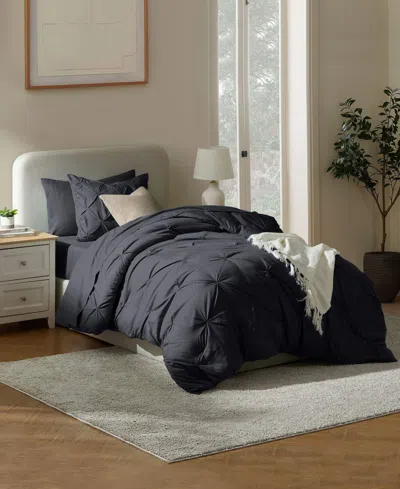Nestl Luxury Soft Pinch Pleat 5-pc. Comforter Set, Twin Xl In Black