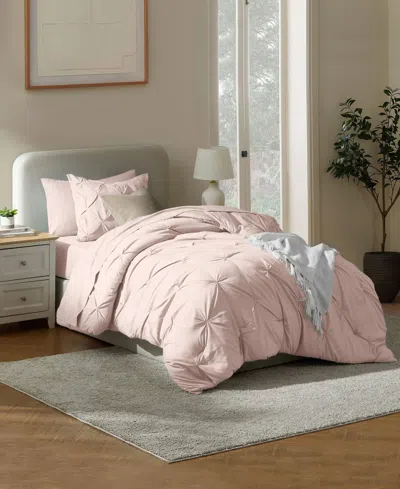 Nestl Luxury Soft Pinch Pleat 5-pc. Comforter Set, Twin Xl In Brown