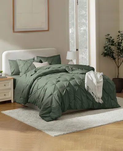 Nestl Luxury Soft Pinch Pleat 7-pc. Comforter Set, California King In Green