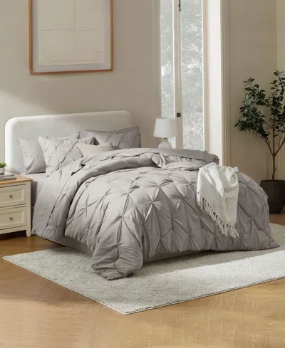 Nestl Luxury Soft Pinch Pleat 7-pc. Comforter Set, Full In Sand