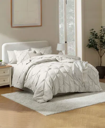 Nestl Luxury Soft Pinch Pleat 7-pc. Comforter Set, Full In White