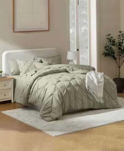 Nestl Luxury Soft Pinch Pleat 7-pc. Comforter Set, Queen In Green