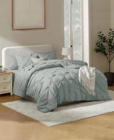 Nestl Luxury Soft Pinch Pleat 7-pc. Comforter Set, Queen In Green