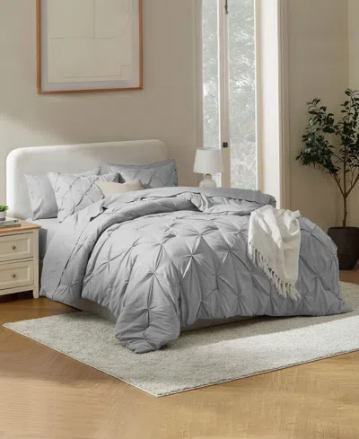 Nestl Luxury Soft Pinch Pleat 7-pc. Comforter Set, Full In Gray