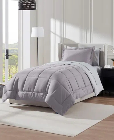 Nestl Luxury Soft Reversible 5-pc. Comforter Set, Twin In Purple