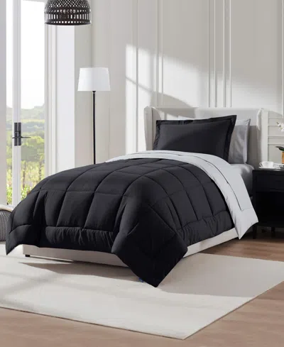 Nestl Luxury Soft Reversible 5-pc. Comforter Set, Twin Xl In Black