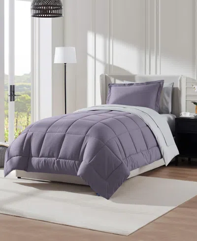 Nestl Luxury Soft Reversible 5-pc. Comforter Set, Twin Xl In Purple