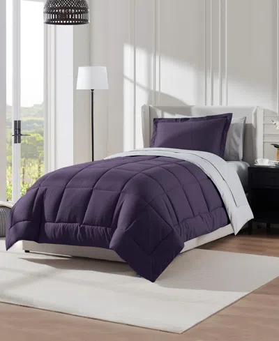 Nestl Luxury Soft Reversible 5-pc. Comforter Set, Twin Xl In Purple