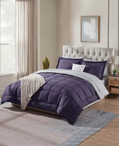 Nestl Luxury Soft Reversible 7-pc. Comforter Set, California King In Purple