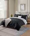 Nestl Luxury Soft Reversible 7-pc. Comforter Set, Full In Black