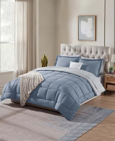 Nestl Luxury Soft Reversible 7-pc. Comforter Set, Full In Blue