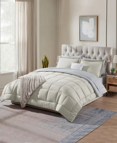 Nestl Luxury Soft Reversible 7-pc. Comforter Set, King In White
