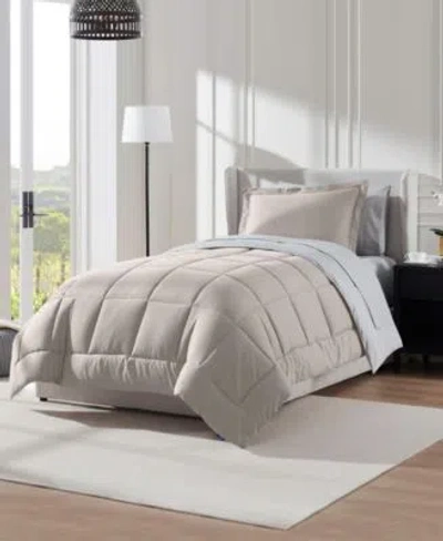 Nestl Luxury Soft Reversible Comforter Set In Olive Green