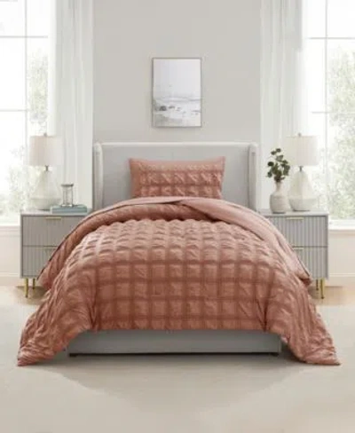 Nestl Luxury Soft Seersucker Design 7 Pc. Comforter Sets In Bali Blush
