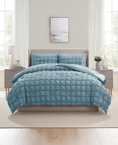 Nestl Luxury Soft Seersucker Design 7-pc. Comforter Set, King In Blue