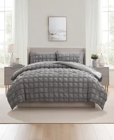 Nestl Luxury Soft Seersucker Design 7-pc. Comforter Set, King In Gray