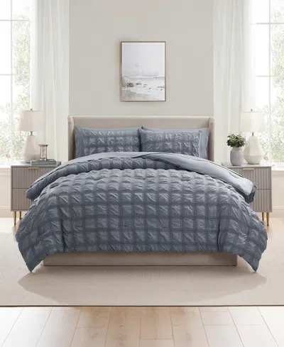 Nestl Luxury Soft Seersucker Design 7-pc. Comforter Set, Queen In Blue