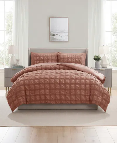 Nestl Luxury Soft Seersucker Design 7-pc. Comforter Set, Queen In Brown