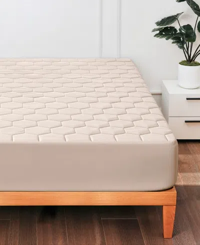 Nestl Quilted Hypoallergenic Waterproof Mattress Pad Cover, Full In Brown