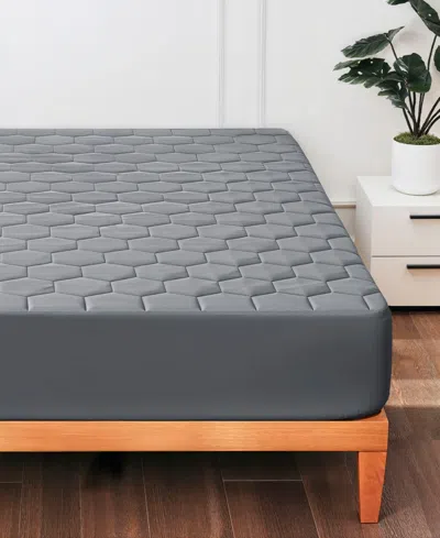 Nestl Quilted Hypoallergenic Waterproof Mattress Pad Cover, Twin Xl In Gray