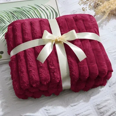 Nestl Soft Faux Mink Blanket – Reversible Plush & Cozy In Berry