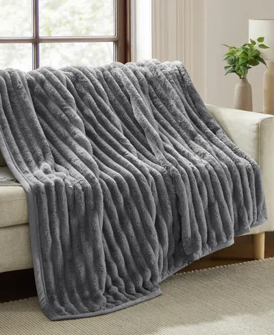Nestl Ultra Plush Raschel Mink Blanket, Queen/king In Gray