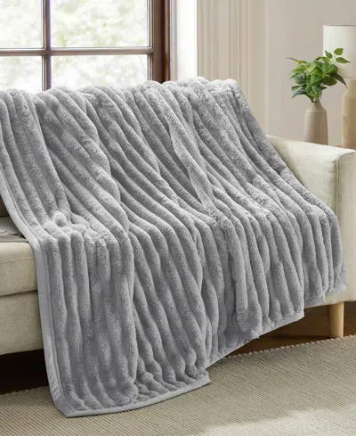 Nestl Ultra Plush Raschel Mink Blanket, Queen/king In Gray