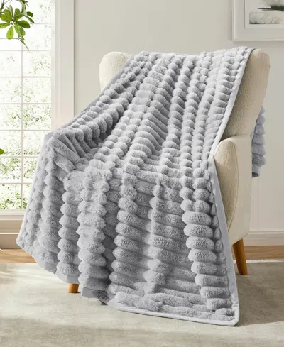 Nestl Ultra Plush Raschel Mink Blanket, Twin/full In Gray