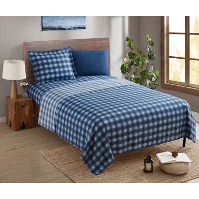 Nestl Ultra Soft Microfiber Sheet Set In Blue Plaid