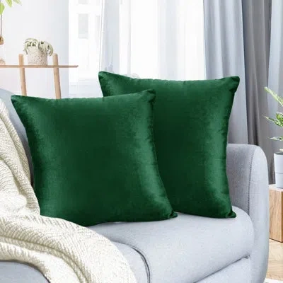 Nestl Velvet Decorative Throw Pillow Cover In Hunter Green
