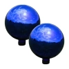 Net Health Shops Blue Mirrored Gazing Globe - 10 Inch 2-pc. Glass Yard Art In Blue