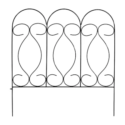 Net Health Shops Border Fence Panels 5-piece Metal Yard Stake In Black