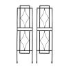 Net Health Shops Border Fence Panels Metal 2-pc. Garden Trellis In Black