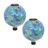 Net Health Shops Crackled Glass Gazing Ball - 10 Inch 2-pc. Yard Art In Blue