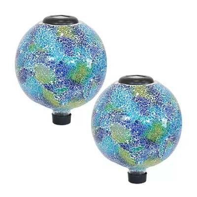 Net Health Shops Crackled Glass Gazing Ball - 10 Inch 2-pc. Yard Art In Blue