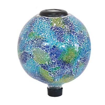 Net Health Shops Crackled Glass Gazing Ball - 10 Inch Yard Art In Blue