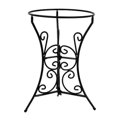 Net Health Shops Decorative Scroll Gazing Ball Stand Metal Yard Art In Black