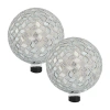 Net Health Shops Diamond Mosaic Gazing Ball - 10 Inch 2pc. Glass Yard Art In White