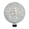 Net Health Shops Diamond Mosaic Gazing Globe - 10 Inch Glass Yard Art In White