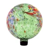Net Health Shops Green Artistic Gazing Ball - 10 Inch Glass Yard Art In Green