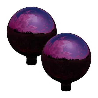 Net Health Shops Merlot Mirror Gazing Globe - 10 Inch 2-pc. Glass Yard Art In Purple