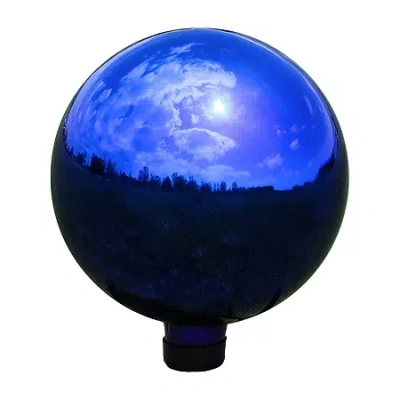 Net Health Shops Mirrored Gazing Globe - 10 Inch Glass Yard Art In Blue
