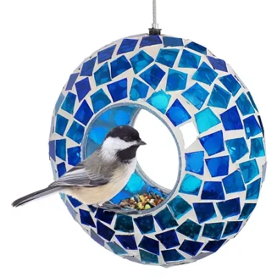 Net Health Shops Mosaic Fly-through Bird Feeder In Blue