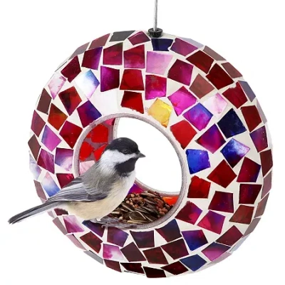 Net Health Shops Mosaic Fly-through Bird Feeder In Red